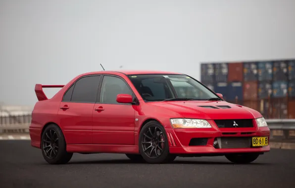 Картинка Mitsubishi, Lancer, Red, Evolution