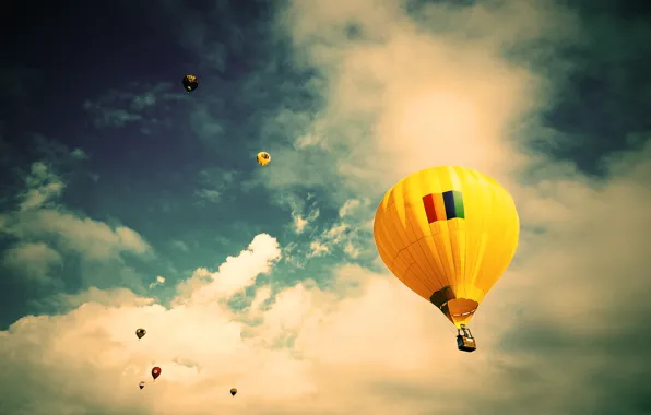 Картинка небо, облака, полет, воздушный шар, Бразилия, Сан-Паулу, экстремальный спорт, Jacareí