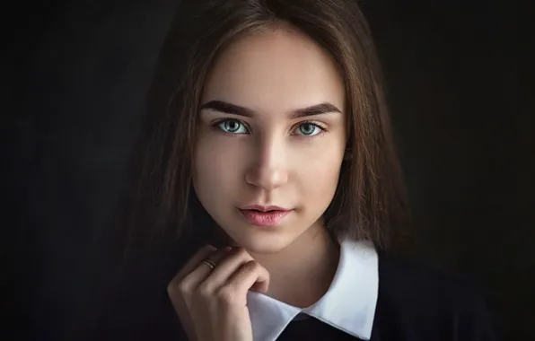 Картинка портрет, Девушка, Юрий Несмелов
