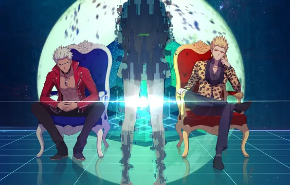Аниме, силуэт, парни, арчер, Fate / Stay Night