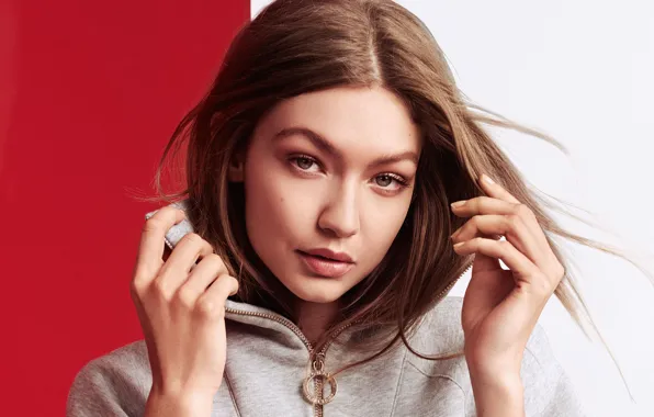 Взгляд, девушка, лицо, фото, модель, Gigi Hadid
