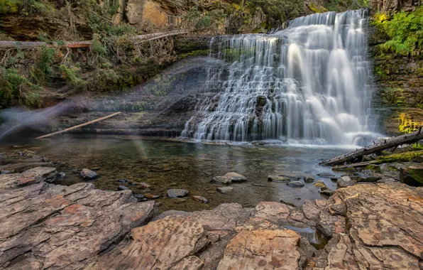 Река, водопад, Монтана, каскад, Montana, Ousel Falls