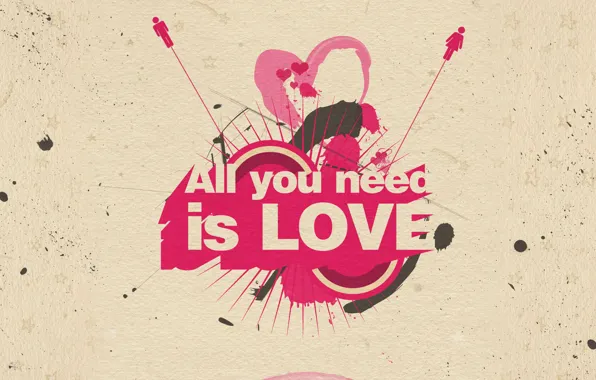 Фон, романтика, рисунок, All you need is love