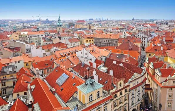 Картинка здания, дома, Чехия, Вид, горизонт, skyline, houses, buildings