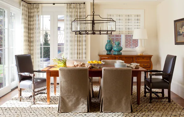 Дизайн, стиль, вилла, интерьер, New Flexible Dining Rooms With Farmhouse Features, уютная столовая, Washington park, …