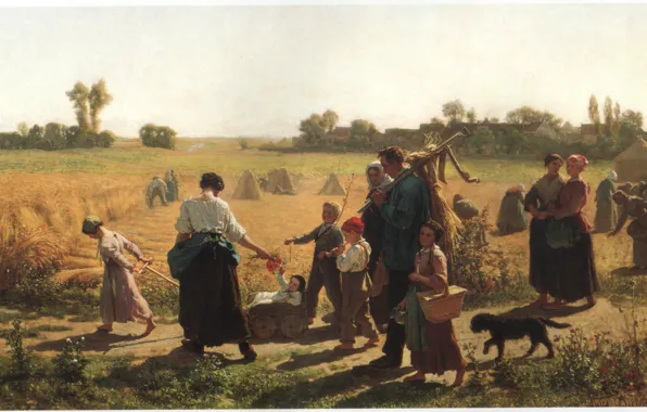 Собака, работает, rural area, BRETON, сельчане