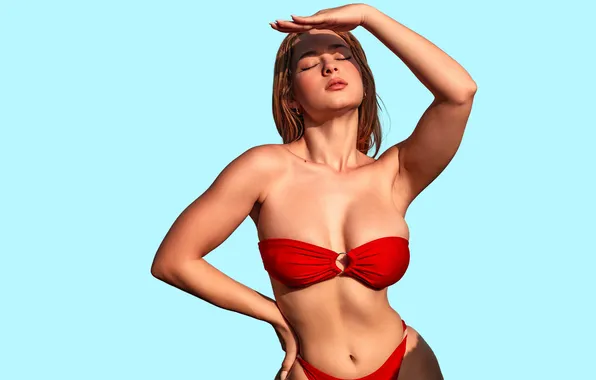 Girl, sexy, lingerie, cleavage, hot girl, eyes, smile, beautiful