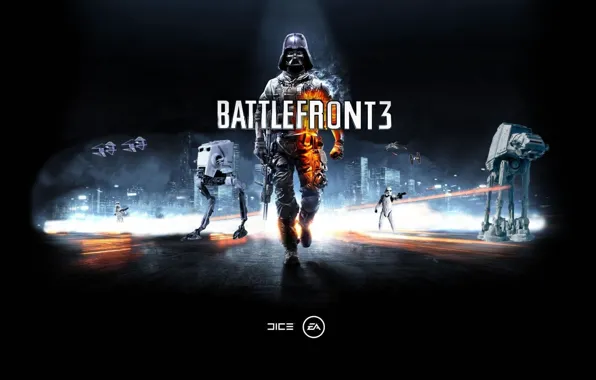 Игры, Darth Vader, Дарт Вейдер, battlefield 3, Electronic Arts, AT-AT, Штурмовики, DICE