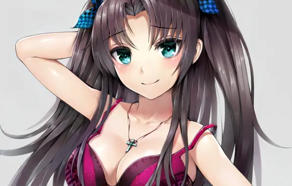 Girl, sexy, lingerie, bra, long hair, boobs, anime, beautiful