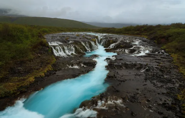 Картинка пейзаж, ICELAND, Bruarfoss