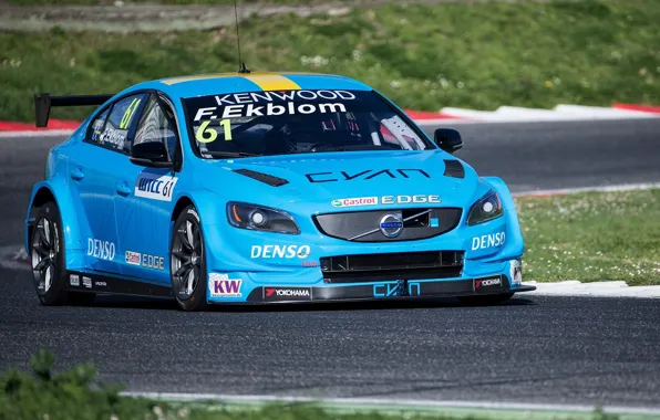 Картинка Volvo, Вольво, Передок, S60, WTCC, Polestar, Cyan, Ekblom