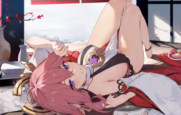 Gadis seksi, dampak genshin, yae miko genshin impact