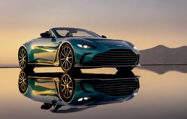 Горы, дизайн, отражение, Aston Martin, Roadster, мощь, горизонт, родстер