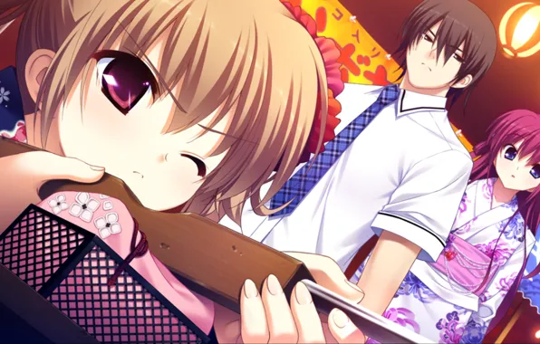 Девочки, аниме, парень, Grisaia no Kajitsu