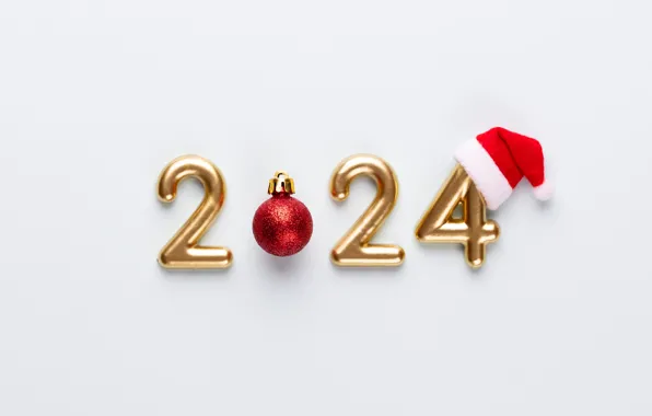 Картинка Новый Год, Рождество, цифры, golden, new year, happy, Christmas, merry