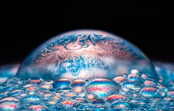Картинка пузыри, bubbles, дифракция, diffraction, Aidong Ning