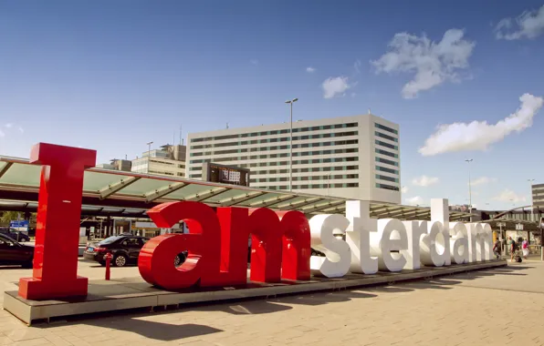 Лето, город, буквы, Амстердам, Amsterdam, Dam