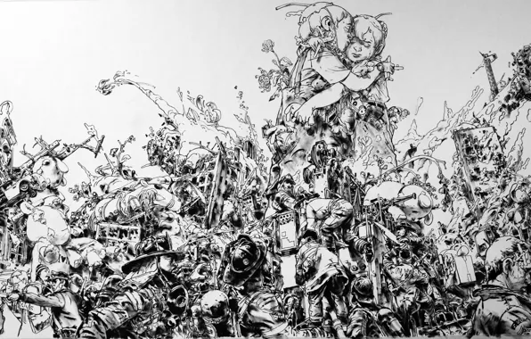 White, black, art, Kim Jung Gi