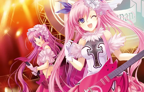 Девушки, гитара, арт, концерт, Chu X Chu Idol
