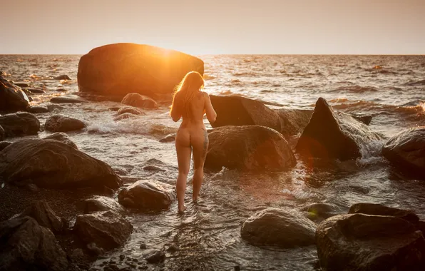 Попа, девушка, тату, в воде, Flac 37