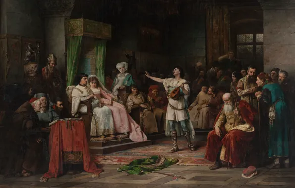 Картинка 1882, oil on canvas, Czech painter, чешский живописец, National Gallery in Prague, Национальная галерея в …