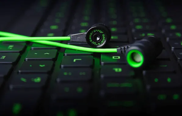 Свечение, наушники, символы, клавиатура, Razer