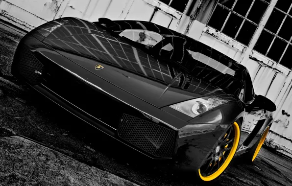 Картинка машина, черный, Lamborghini, 360 three sixty forged, Lamborghini Gallardo