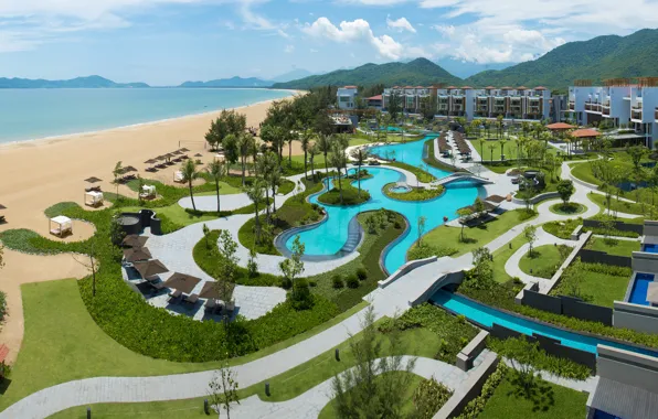 Море, бассейн, отель, ареал, курорт Angsana Lang Co
