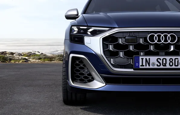 Картинка Audi, close-up, front, grille, SQ8, Audi SQ8 TFSI