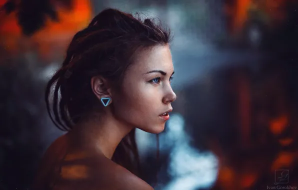 Цвет, Девушка, girl, серьга
