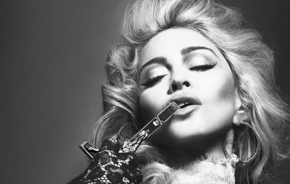 Music, madonna, cross, singer, pop, actress, songwriter, black n white