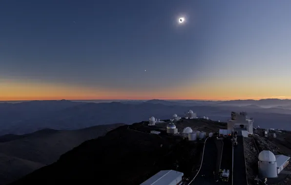 Star, Sun, eclipse, Eclipse, Observatory, Chili, Firetruck, People