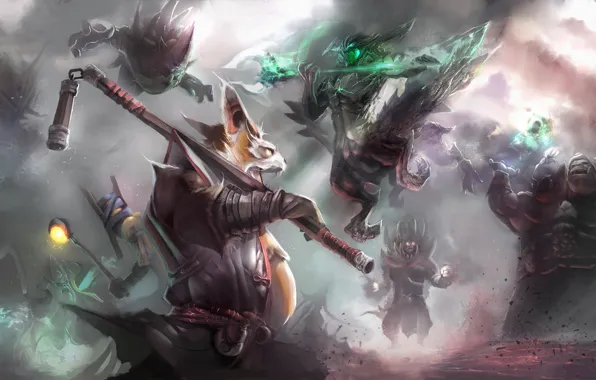 Картинка Dota 2, Spectre, Shadow Demon, Outworld Devourer, Brewmaster, Ogre Magi, Necrolyte