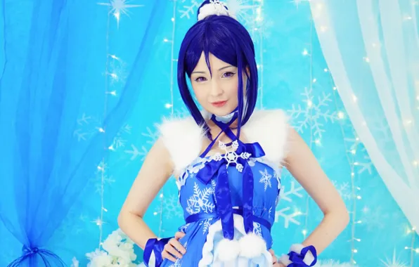 Girl, sexy, dress, beautiful, short hair, purple eyes, pretty, cosplay