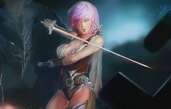 Девушка, меч, Lightning, Square Enix, Lightning Returns: Final Fantasy XIII