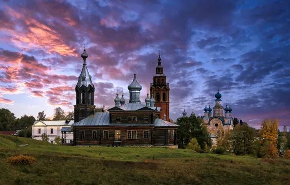 Картинка пейзаж, город, церковь, храм, Пермский край, Александр Лукин, Чердынь