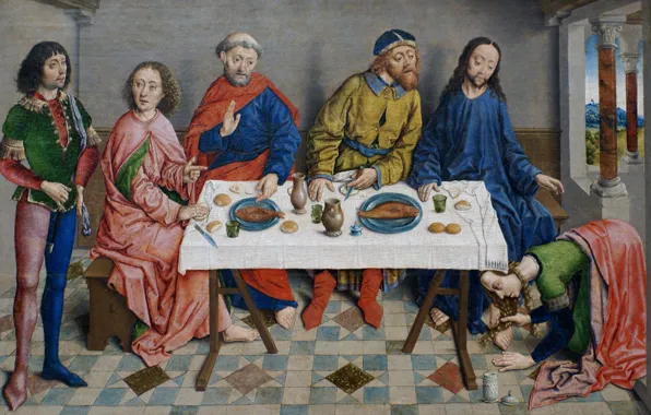 Картинка Религиозная живопись, Боутс Альбрехт, Фламандская живопись, Иисус у Симона Фарисея
