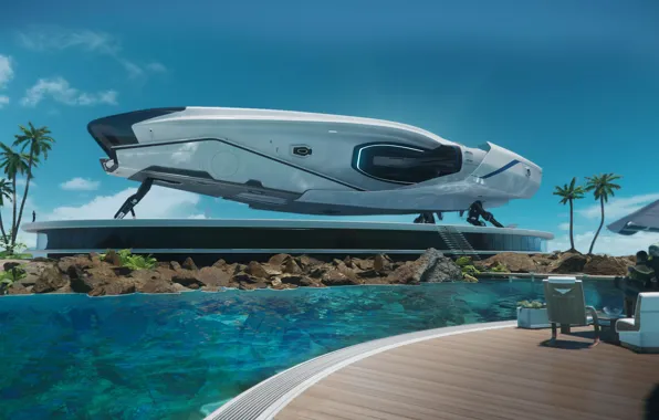 Корабль, планета, курорт, ship, star citizen, 600i explorer, Origin 600i