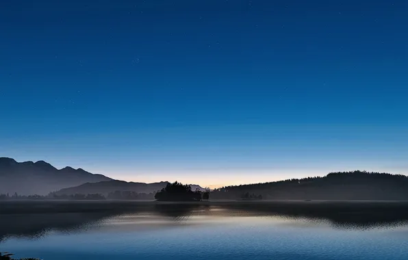 HDR, Heaven, Sky, Horizon, Wood, Blue, Tree, Mountain