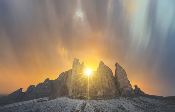 Небо, солнце, пейзаж, горы, природа, красота