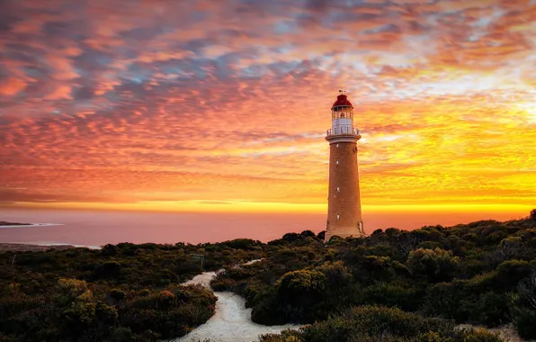 Картинка sky, sea, landscape, nature, sunset, clouds, Australia, horizon
