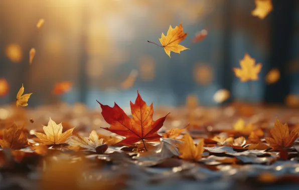 Осень, листья, парк, forest, park, autumn, leaves