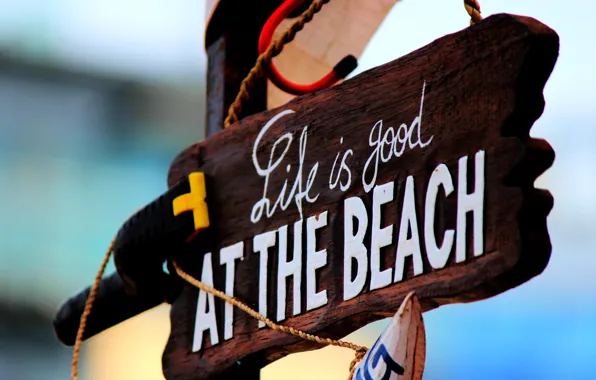 Картинка Beach, Macro, Sign