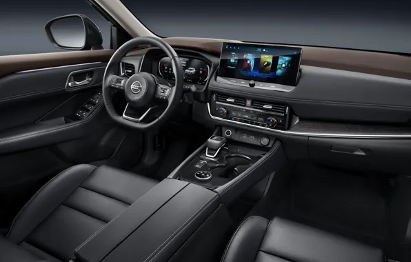 Интерьер, Ниссан, 2021, салон автомашины, Nissan X-Trail