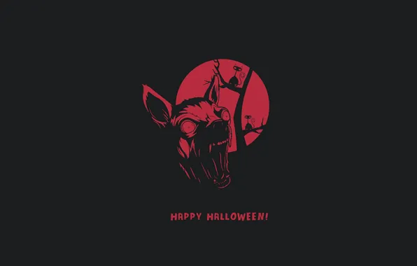 Картинка волк, монстр, минимализм, monster, minimalism, wolf, Happy Halloween, happy halloween
