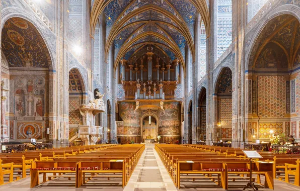 Франция, интерьер, орган, хор, неф, Organ, Diliff, Choir