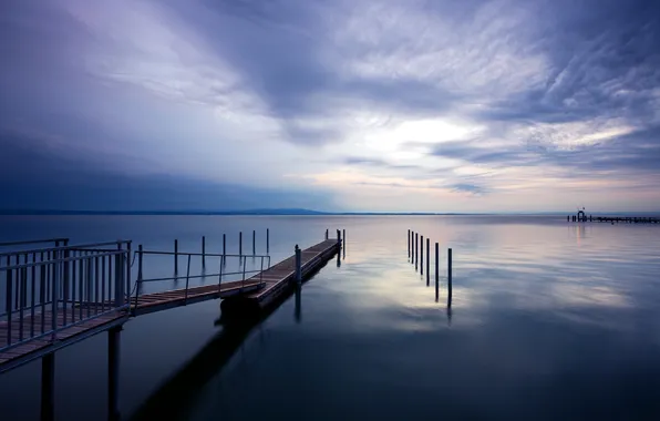 Пейзаж, ночь, природа, озеро