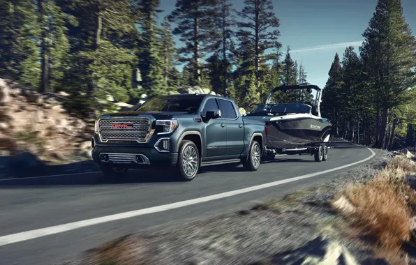 Горы, транспорт, автомобиль, прицеп, GMC SIERRA Denali