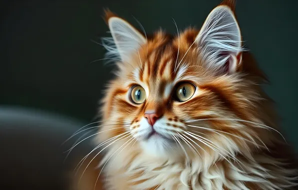 Кошка, взгляд, поза, котенок, мордашка, ИИ-арт, нейросеть