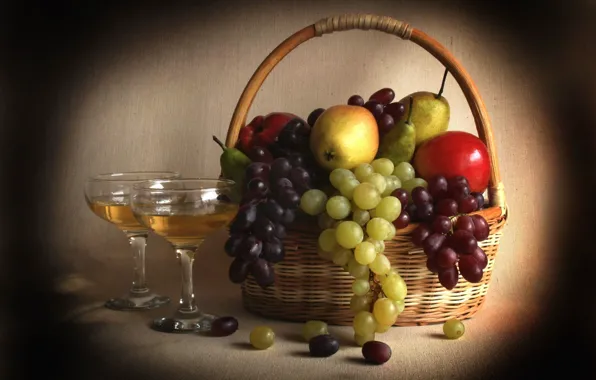 Картинка ягоды, корзина, натюрморт